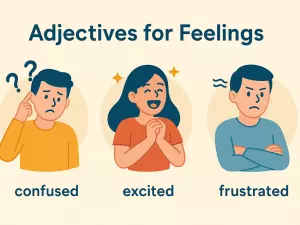 Adjectives for Feelings: confused, excited, frustrated