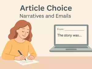 Article Choice in Short Texts: Narratives and Emails