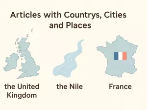 Articles THE with Countries, Cities, and Places