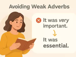 Avoiding Weak Adverbs in Writing (very, really - strong alternatives)