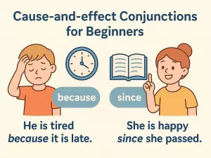 Cause-and-effect Conjunctions for Beginners: because, since