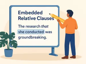 Embedded Relative Clauses Inside Noun Phrases: Dense Academic Style