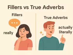 Fillers vs True Adverbs: really, actually, literally