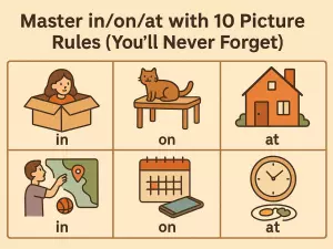 Master in/on/at with 10 Picture Rules (You'll Never Forget)