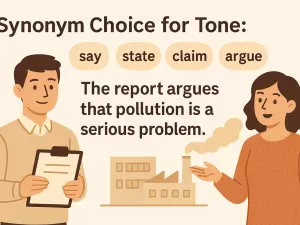 Synonym Choice for Tone: say vs state vs claim vs argue
