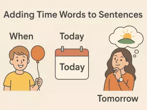 Adding Time Words to Sentences: When, Today, Tomorrow