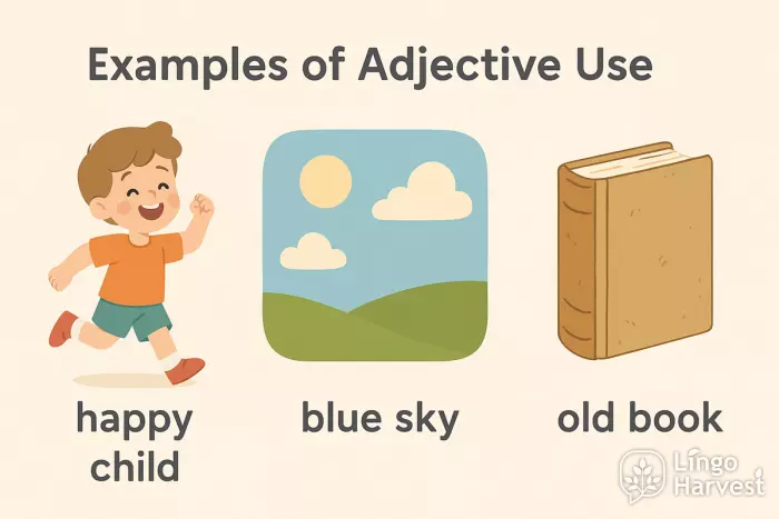 adjective examples happy blue old