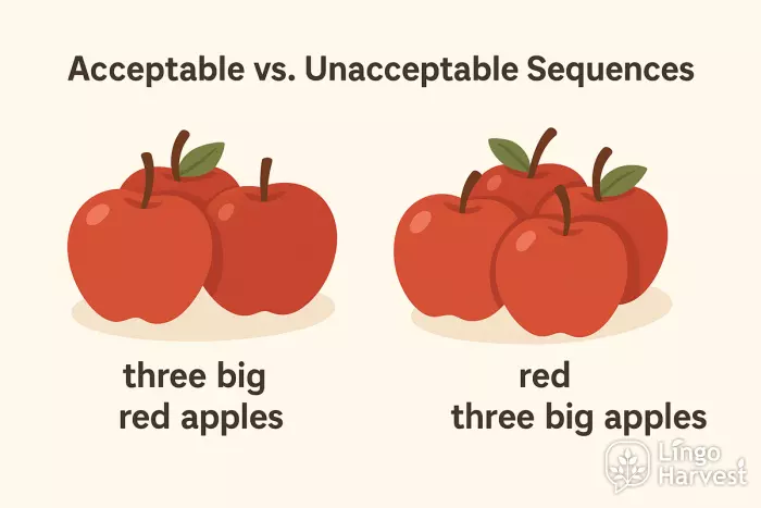 adjective order acceptable unacceptable apples