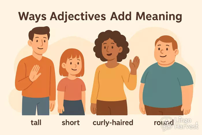 adjectives tall short curly haired round