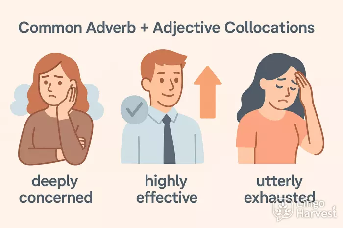 adverb adjective collocations concerned effective exhausted