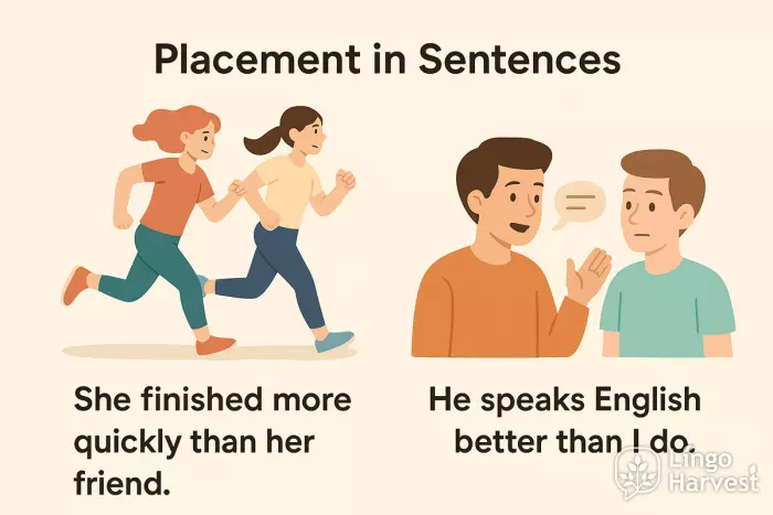 adverb placement comparison quickly better