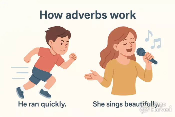 adverbs quickly beautifully actions