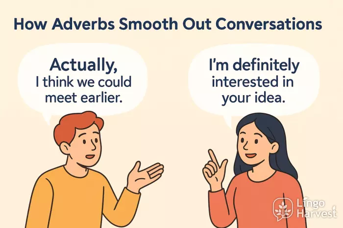 adverbs smooth conversations actually definitely