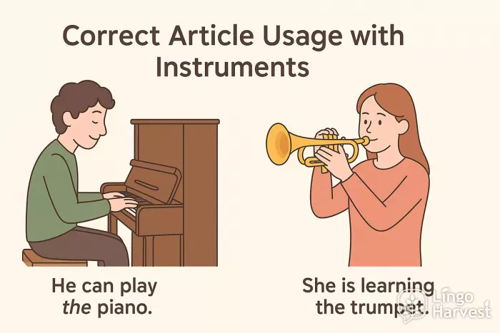 article usage instruments piano trumpet