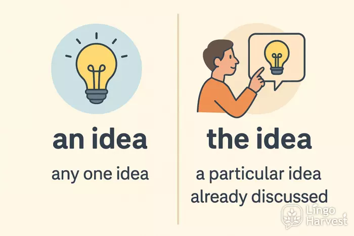 articles meaning an idea the idea