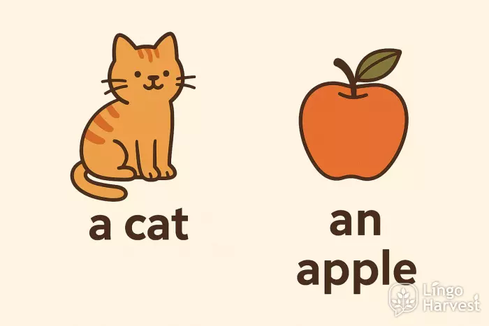 articles vowel consonant a cat, an apple