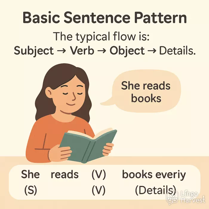 basic sentence pattern subject verb object details