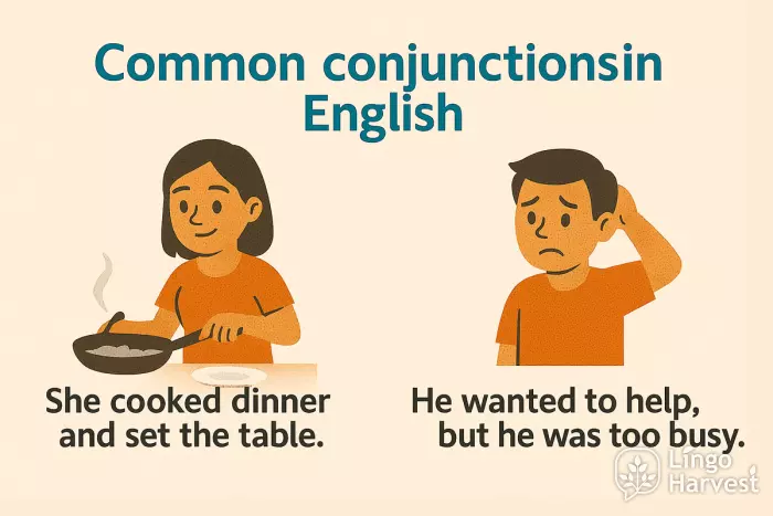 common conjunctions and but examples