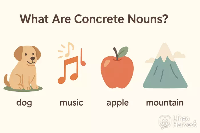concrete nouns dog apple mountain