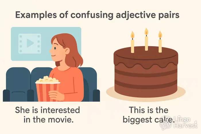 confusing adjective pairs movie cake