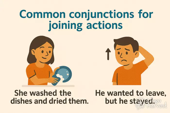 conjunctions joining actions and but