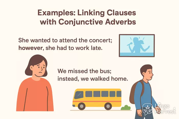 conjunctive adverbs examples
