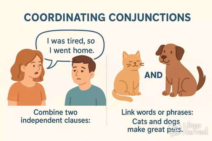 coordinating conjunctions clauses linking