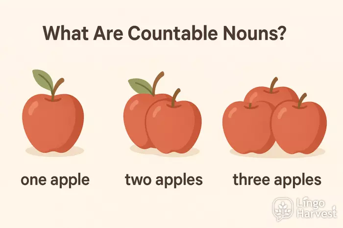 countable nouns one two three apples
