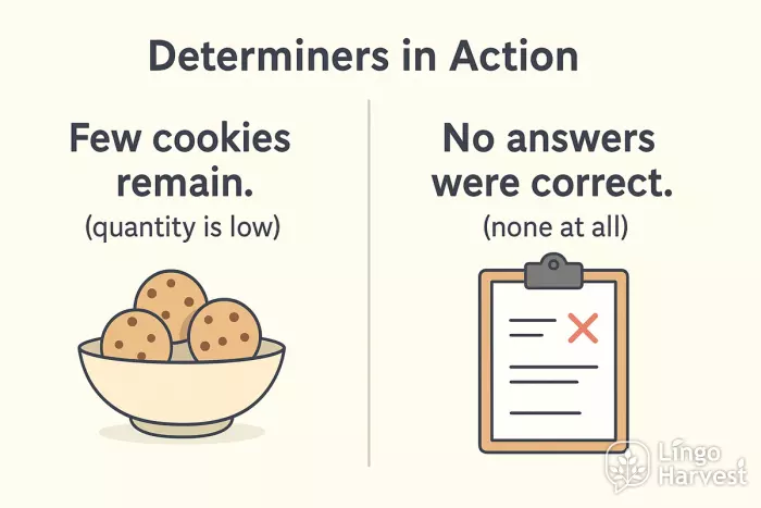 determiners few cookies no answers