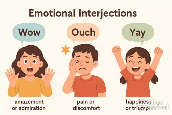 emotional interjections wow ouch yay