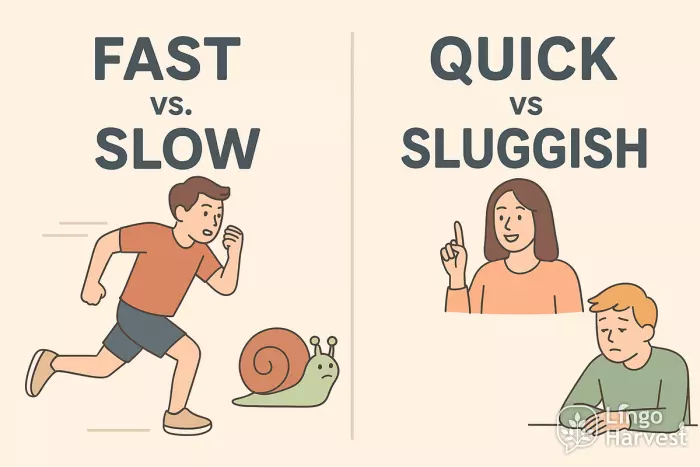 opposite adjectives fast vs slow quick vs sluggish