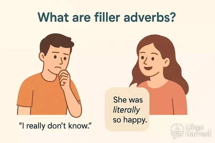 filler adverbs examples speech