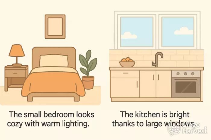 interior adjectives cozy bright rooms