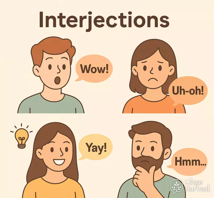 interjections examples wow uh-oh yay hmm