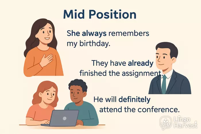 mid-position adverbs examples