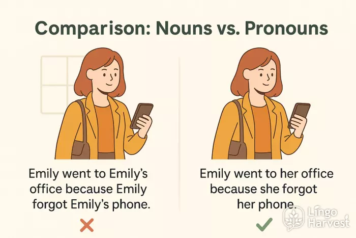 nouns vs pronouns comparison