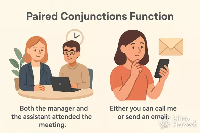 paired conjunctions both and either or