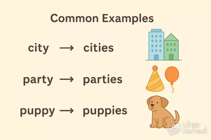 plural nouns y to ies