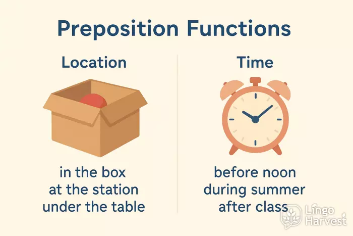 preposition functions location time