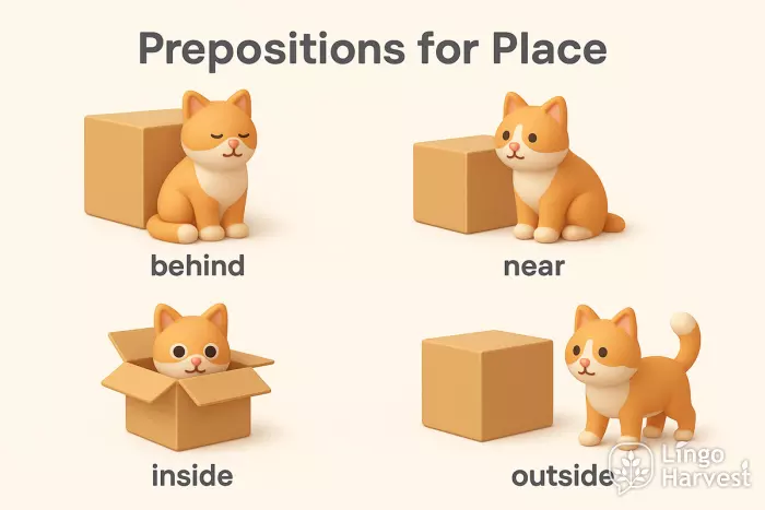 prepositions place cat box