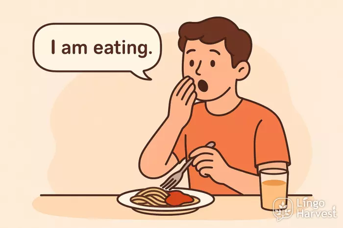 present continuous i am eating