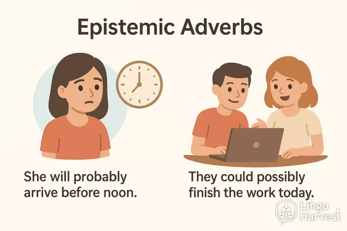 probably arrive possibly finish adverbs