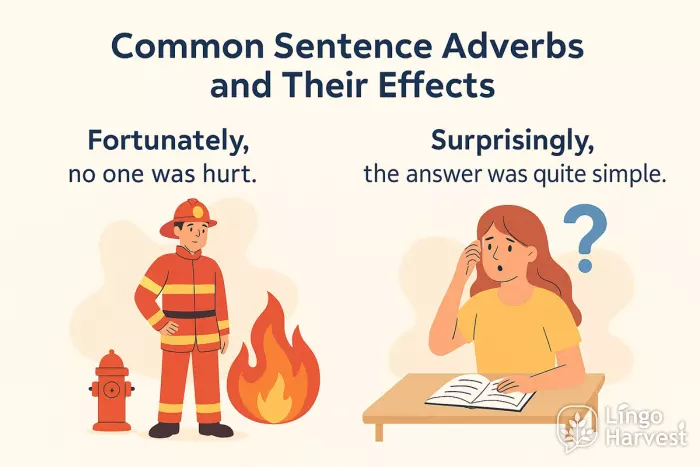sentence adverbs fortunately surprisingly