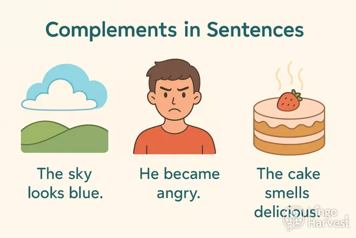 sentence complements sky angry cake
