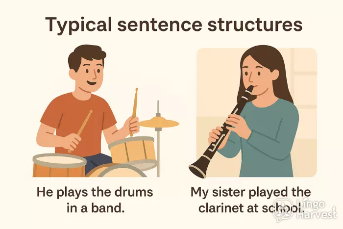 sentence structures drums clarinet