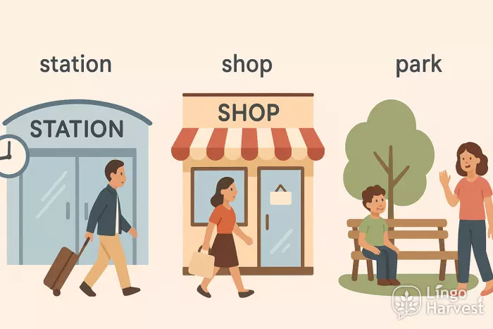 station shop park phrases