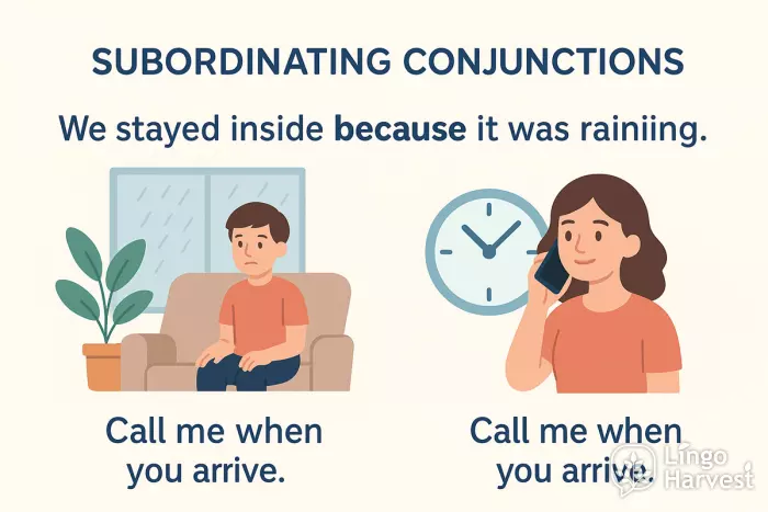 subordinating conjunctions because when