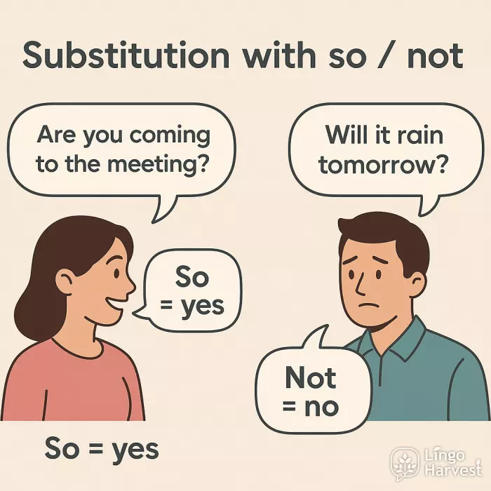 substitution with so and not
