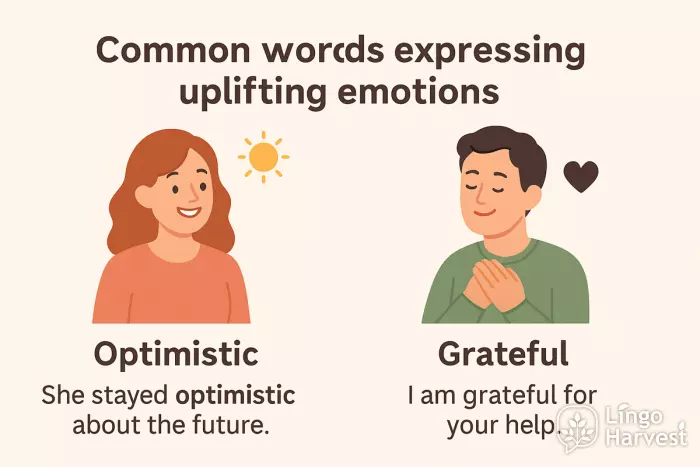 uplifting emotions optimistic grateful examples
