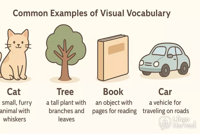 visual vocabulary cat tree book car